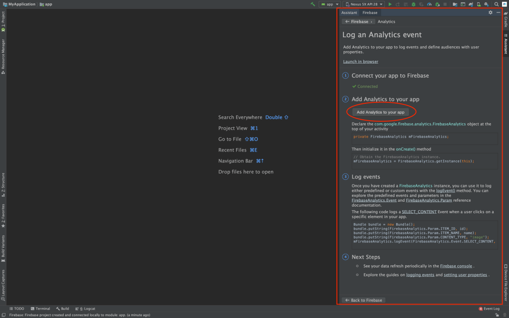 Implementing Firebase Analytics in Android Studio