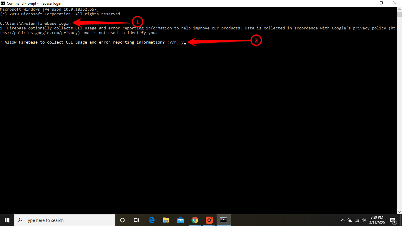 Firebase Login In Cmd