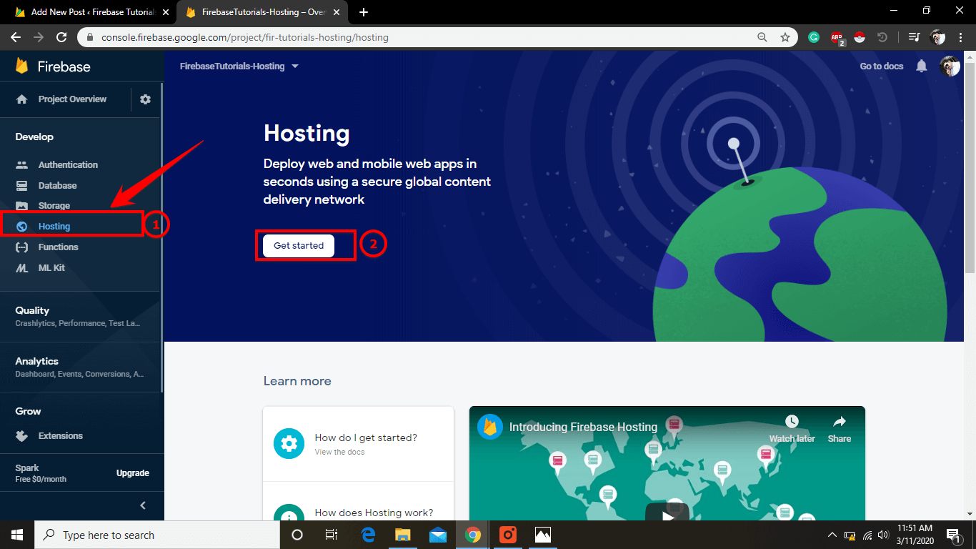 Click Hosting Tab