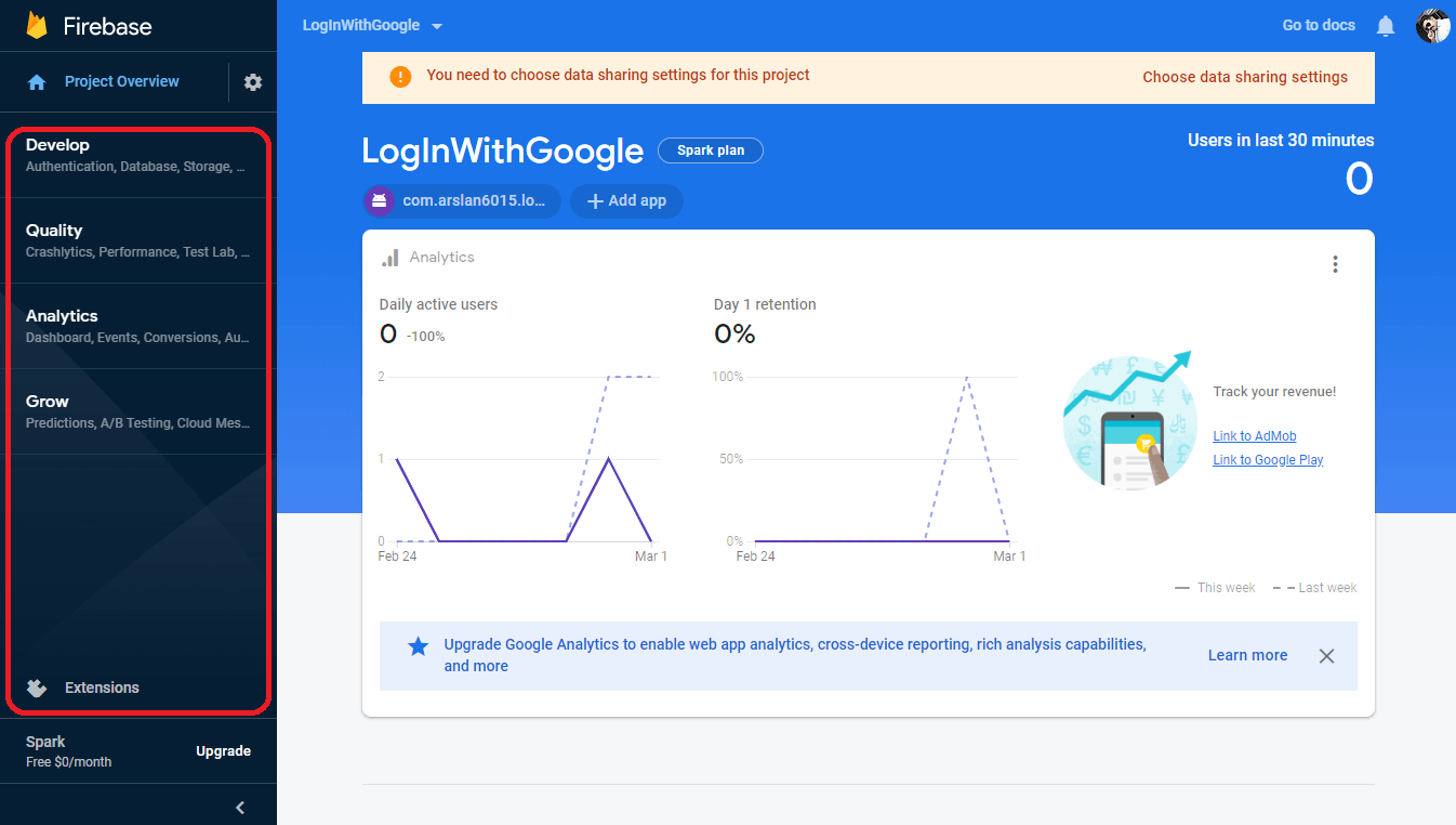 Firebase Feature Category