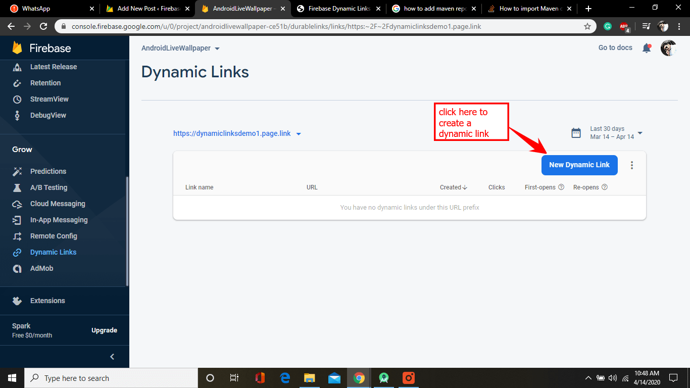 dynamic link homepage