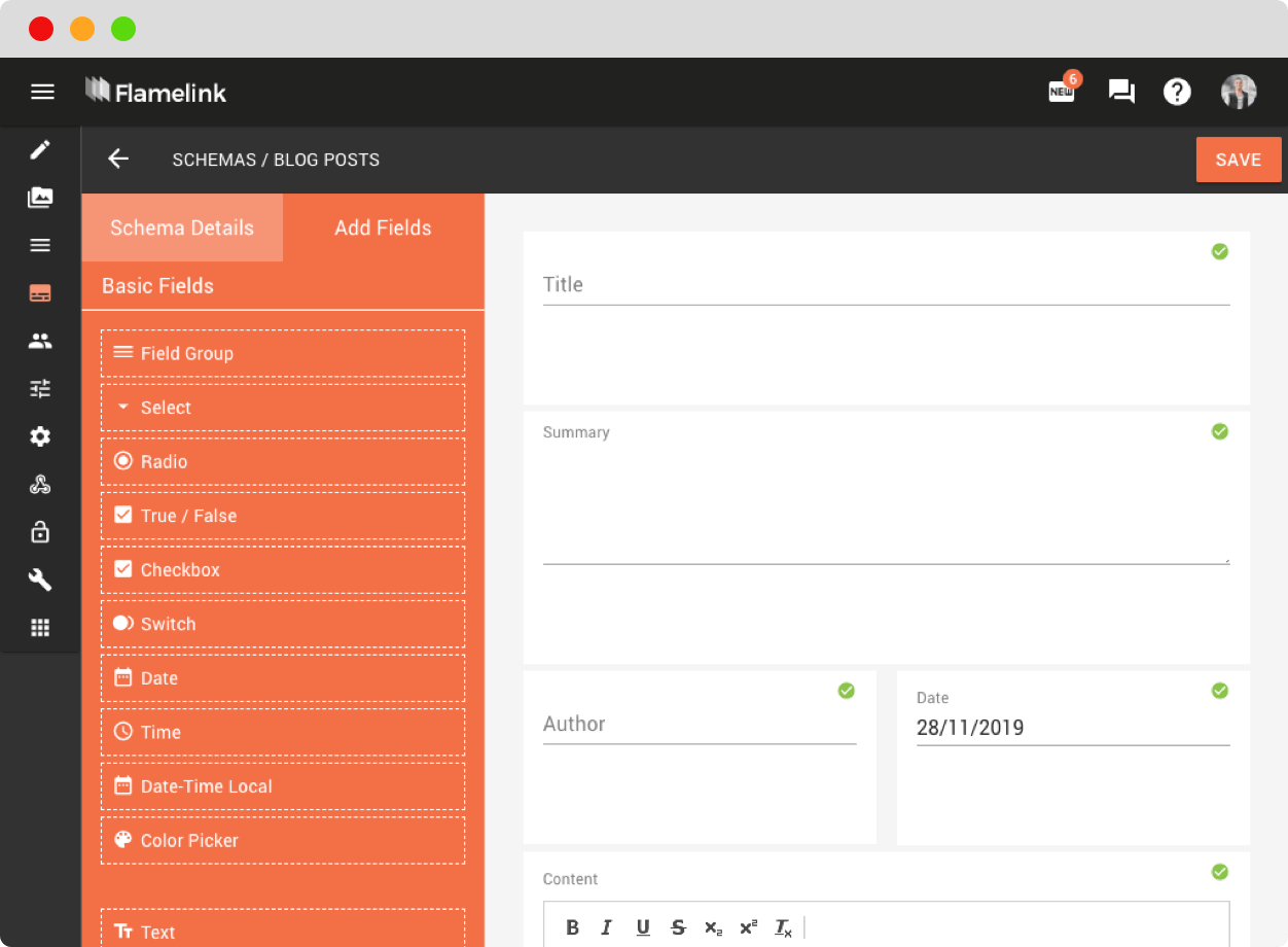 FlameLink dashboard