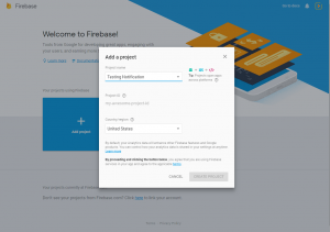 Firebase Push Notification for Android Sign up at Firebase Console