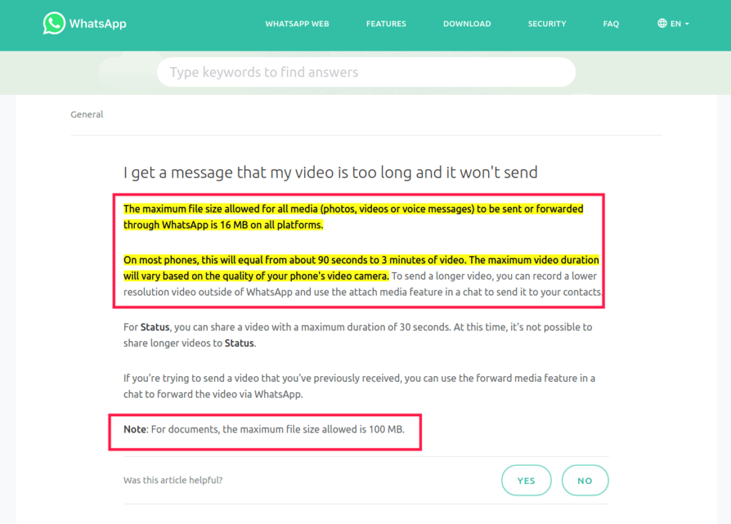 Whatsapp Video Size Limit Management And Leadership